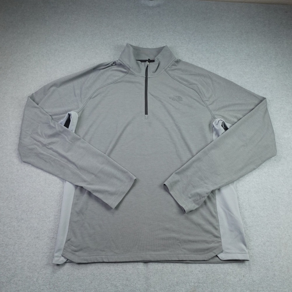 The North Face Pullover Mens L Gray 1/4 Zip Activewear Shirt Running